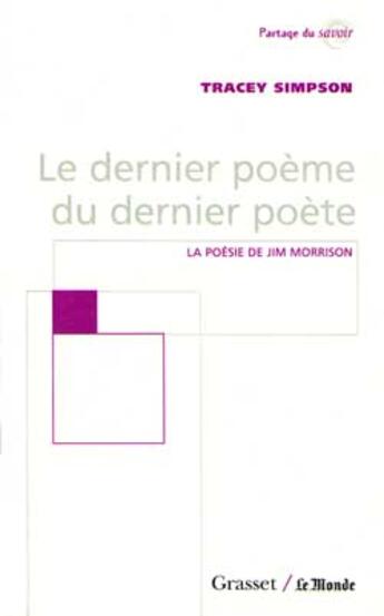 Couverture du livre « Le dernier poeme du dernier poete » de Simpson Tracey aux éditions Grasset