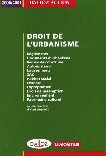 Couverture du livre « Urbanisme 2000 » de Yves Jegouzo aux éditions Dalloz