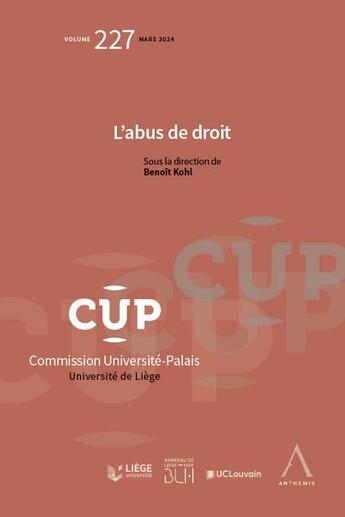 Couverture du livre « L'abus de droit » de Benoit Kohl aux éditions Anthemis