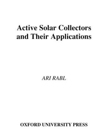 Couverture du livre « Active Solar Collectors and Their Applications » de Rabl Ari aux éditions Oxford University Press Usa
