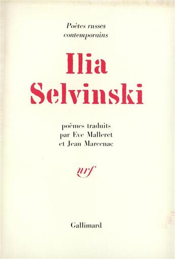 Couverture du livre « Poemes » de Selvinski Ilia aux éditions Gallimard