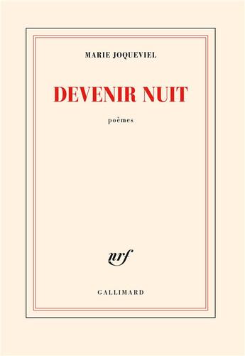 Couverture du livre « Devenir nuit » de Marie Joqueviel aux éditions Gallimard