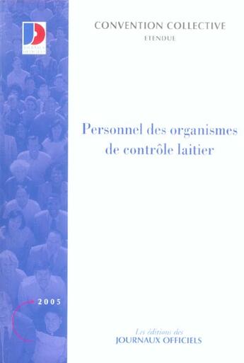 Couverture du livre « Personnel des organismes de controle laitier » de  aux éditions Documentation Francaise