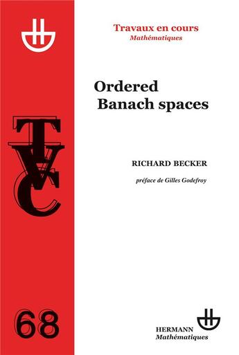 Couverture du livre « Ordered banach spaces » de Richard Becker aux éditions Hermann