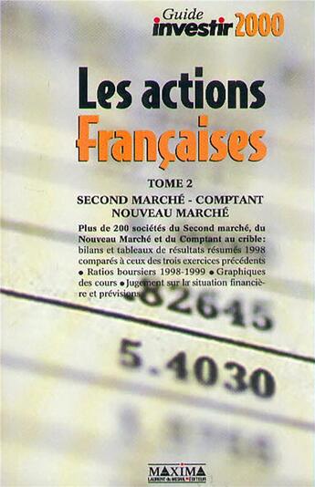 Couverture du livre « Le guide des action françaises t.2 : 2000 » de Arie De Geus aux éditions Maxima