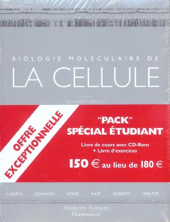 Couverture du livre « Biologie moleculaire de la cellule. pack etudiant : livre de cours avec cd-rom + livre d'exercice (4 (4e édition) » de Bruce Alberts aux éditions Lavoisier Medecine Sciences