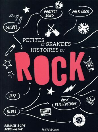 Couverture du livre « Petites et grandes histoires du rock » de Raphaele Botte et Arno Dufour aux éditions Actes Sud Junior