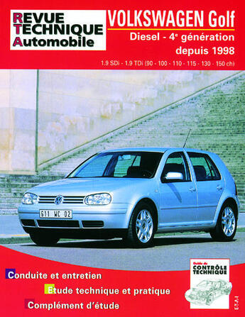 Couverture du livre « Rta 622.2 golf iv diesel sdi tdi 90 a 150 cv 98/03 » de Etai aux éditions Etai