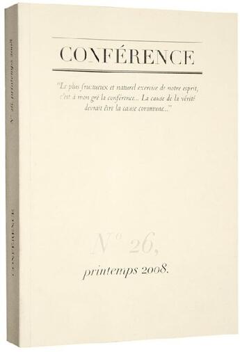 Couverture du livre « Édition 2008 » de  aux éditions Conference