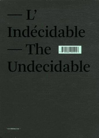 Couverture du livre « L'indécidable » de  aux éditions Revue Esse