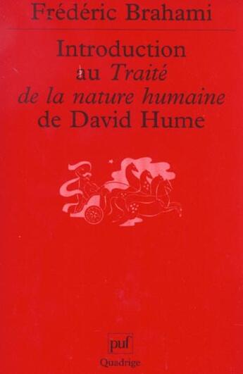 Couverture du livre « Introduction au traite de la nature humaine de david hume » de Frederic Brahami aux éditions Puf