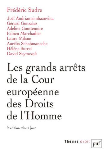 Couverture du livre « Les grands arrêts de la Cour européenne des Droits de l'Homme (9e édition) » de Frederic Sudre aux éditions Puf
