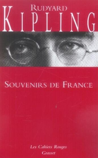 Couverture du livre « Souvenirs de France » de Rudyard Kipling aux éditions Grasset