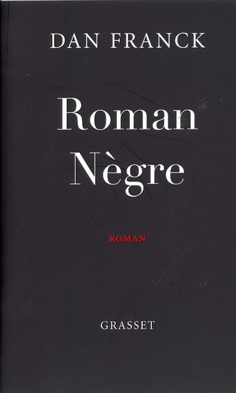 Couverture du livre « Roman nègre » de Franck-D aux éditions Grasset