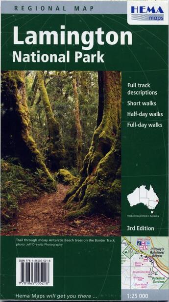 Couverture du livre « Lamington national parkqueensland » de  aux éditions Hema