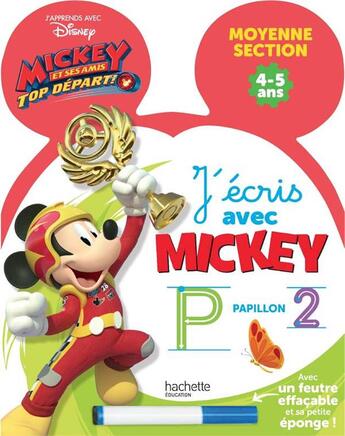 Couverture du livre « Ardoise j'ecris avec mickey top depart ms » de  aux éditions Hachette Education