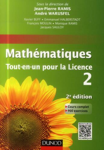 Couverture du livre « Mathématiques ; tout-en-un pour la licence ; niveau L2 (2e édition) » de Andre Warusfel et Monique Ramis aux éditions Dunod