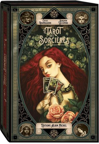 Couverture du livre « Le tarot des sorcières et autres femmes puissantes » de Benjamin Lacombe et Cecile Roumiguiere aux éditions Albin Michel