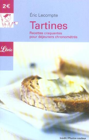 Couverture du livre « Tartines » de Eric Lecompte aux éditions J'ai Lu