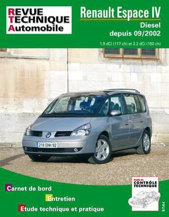 Couverture du livre « Renault espace iv - diesel depuis 09-2002 » de Etai aux éditions Etai