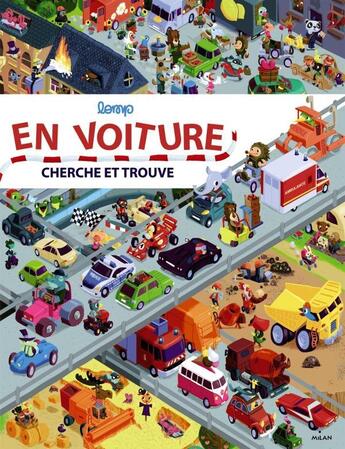 Couverture du livre « En voiture ; cherche et trouve » de Stephan Lomp aux éditions Milan