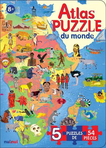 Couverture du livre « Atlas puzzle du monde » de Enrico Lavagno aux éditions Nuinui Jeunesse