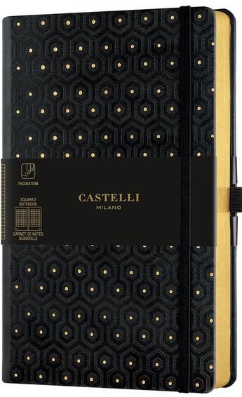 Couverture du livre « Carnet copper and gold grand format quadrille honeycomb gold » de Castelli aux éditions Castelli Milano