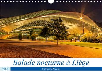 Couverture du livre « Balade nocturne a liege calendrier mural 2020 din a4 horizontal - les lumieres d une ville penda » de Carmen Mocanu aux éditions Calvendo