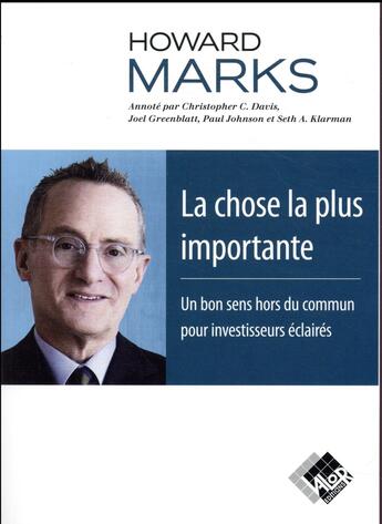 Couverture du livre « La chose la plus importante » de Howard Marks aux éditions Valor