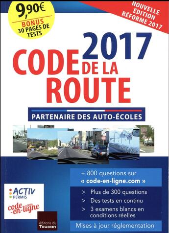 Couverture du livre « Code de la route (édition 2017) » de  aux éditions Toucan