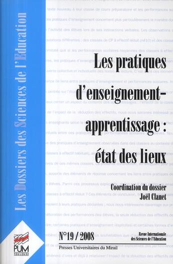 Couverture du livre « Les pratiques d'enseignement-apprentissage : état des lieux » de Anne Jorro aux éditions Pu Du Midi