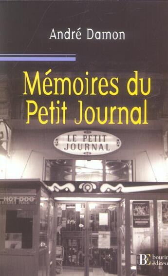 Couverture du livre « Memoires du petit journal itineraire d'un garcon de cafe aveyronnais » de Damon A/Benhamou aux éditions Les Peregrines