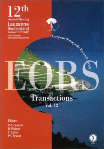 Couverture du livre « Eors Transaction Volume 12 » de Leyvraz aux éditions Ppur