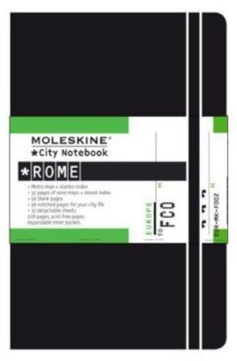 Couverture du livre « City notebook rome poche couv. rigide noir » de Moleskine aux éditions Moleskine Papet