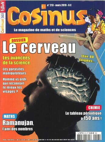 Couverture du livre « Cosinus n 213 cerveau vs ordinateur : qui reconnait le mieux les visages - mars 2019 » de  aux éditions Cosinus