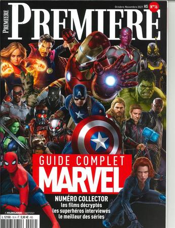 Couverture du livre « Premiere hs n 16 : guide complet marvel - octobre/novembre 2021 » de  aux éditions Premiere Media