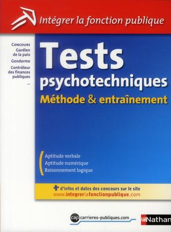 Couverture du livre « Tests psychotechniques ; méthode et entraînement ; catégories B et C » de Elisabeth Simonin aux éditions Nathan