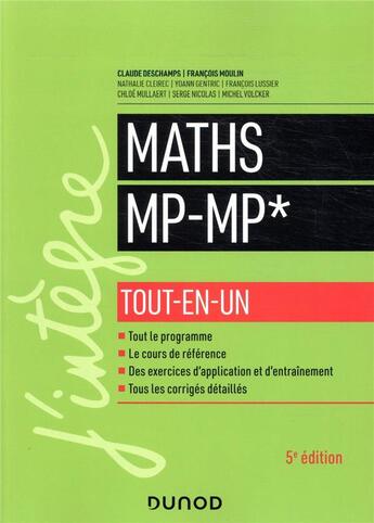 Couverture du livre « Mathématiques MP-MP* ; tout-en-un » de  aux éditions Dunod