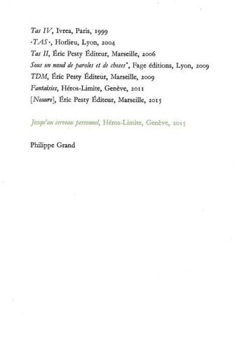 Couverture du livre « Jusqu'au cerveau personnel suite » de Philippe Grand aux éditions Heros Limite
