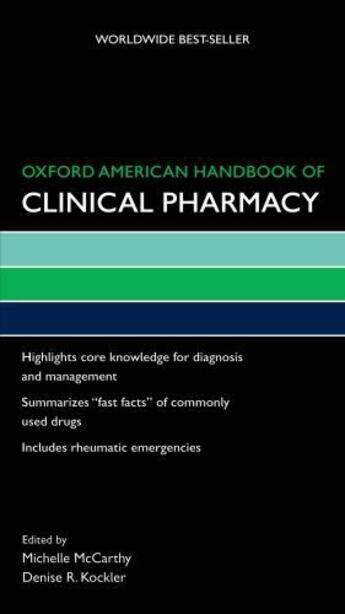 Couverture du livre « Oxford American Handbook of Clinical Pharmacy » de Michelle Mccarthy aux éditions Oxford University Press Usa