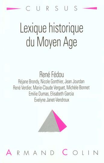 Couverture du livre « Lexique Historique » de Rene Fedou aux éditions Armand Colin