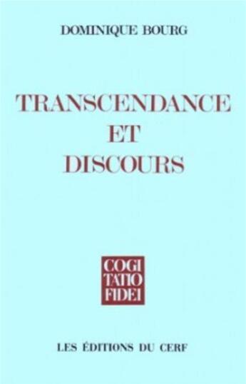 Couverture du livre « Transcendance et discours » de Dominique Bourg aux éditions Cerf