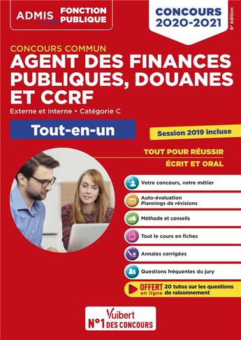 Couverture du livre « Concours commun agent des finances publiques, douanes et CCRF ; catégorie C (édition 2020/2021) » de  aux éditions Vuibert