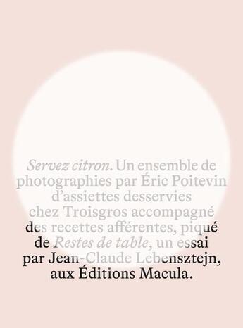 Couverture du livre « Servez citron » de Jean-Claude Lebensztejn et Ric Poitevin aux éditions Macula