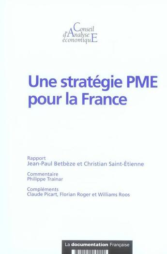 Couverture du livre « Une stratégie pme pour la france » de  aux éditions Documentation Francaise