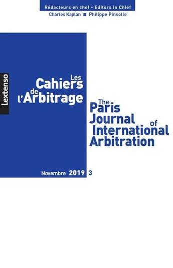 Couverture du livre « Les cahiers de l arbitrage n 3-2019 » de  aux éditions Lgdj