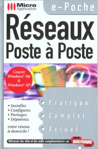 Couverture du livre « Reseaux Poste A Poste » de Jean-David Olekhnovitch aux éditions Micro Application