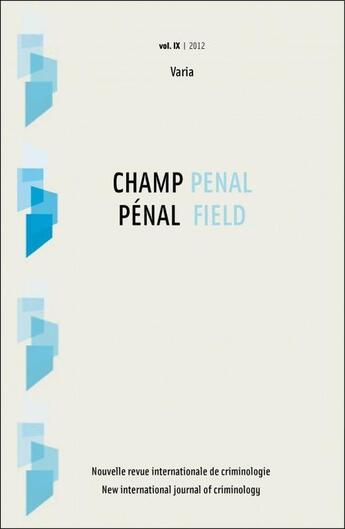 Couverture du livre « Champ pénal t.9 » de  aux éditions Association Champ Penal / Penal Field