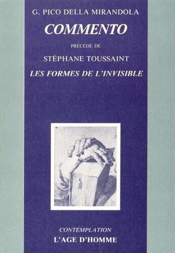 Couverture du livre « Commento » de Pic De La Mirandole aux éditions L'age D'homme