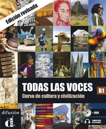 Couverture du livre « Todas las voces ; curso de cultura y civilizacion ; B1 (édition 2010) » de  aux éditions La Maison Des Langues